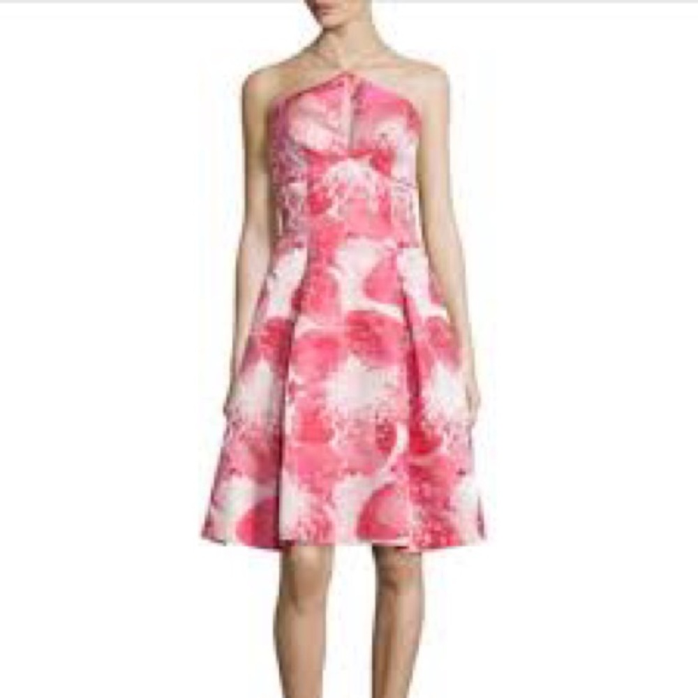 Aidan Mattox brocade dress - watermelon color. Kentucky Derby dress size 4